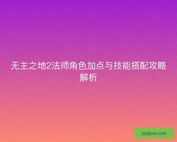 无主之地2法师角色加点与技能搭配攻略解析